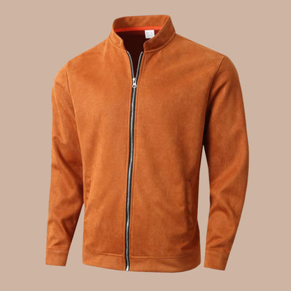 Men’s Casual Jacket – Slim Fit – Mock Neck – Breathable Blend – Zipper Front