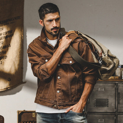 Men’s Denim Jacket – Relaxed Fit – Button Front – Chest Pockets – Durable Casual Style