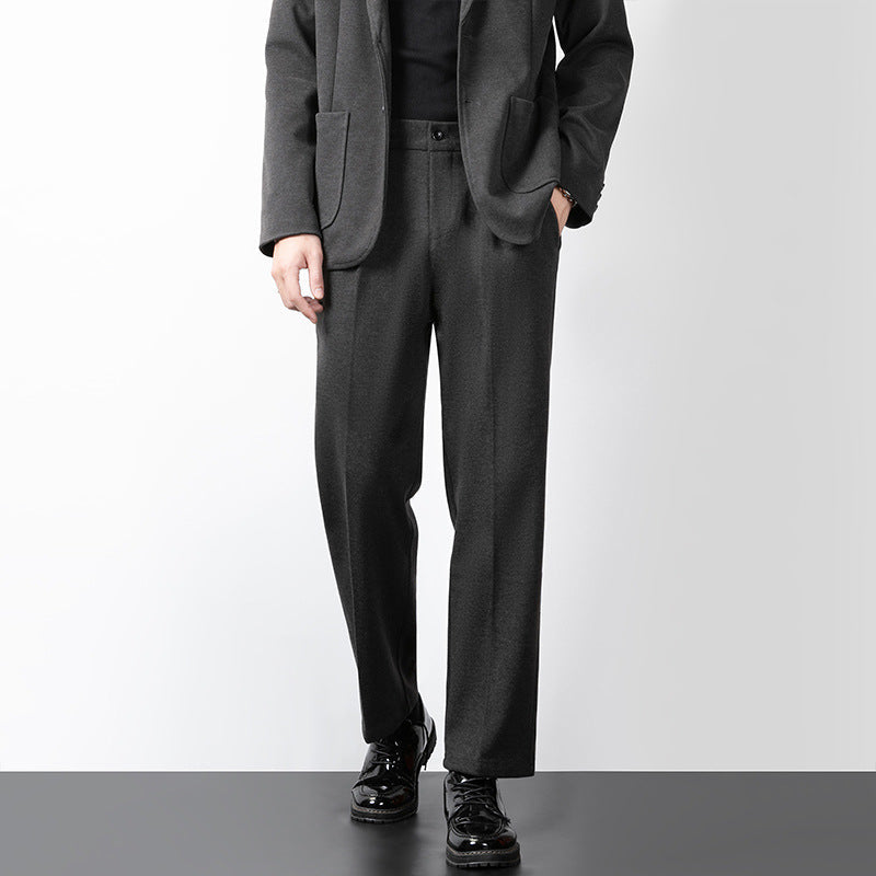 Men’s Tailored Trousers – Wool Blend – Slim Fit – Flat Front Formal Wear