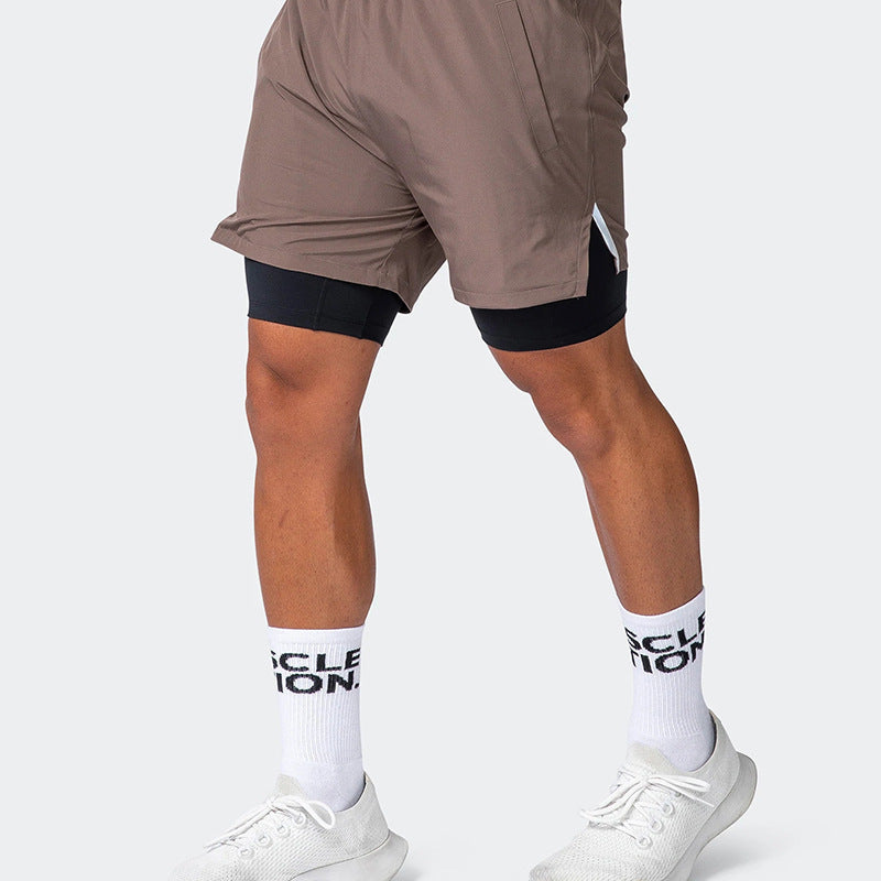 Men’s Athletic Shorts – Slim Fit – Dual Layer – Breathable Blend – Stretch Support
