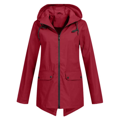 Women’s Windbreaker Jacket – Lightweight Hooded – Zip Front – Casual Fit