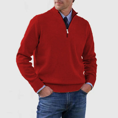 Men’s Half-Zip Sweater – Regular Fit – Ribbed Trim – Smart Casual