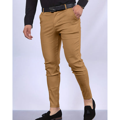 Men’s Dress Pants – Slim Fit – Woven Fabric – Faux Pockets – Full Length Formal Wear