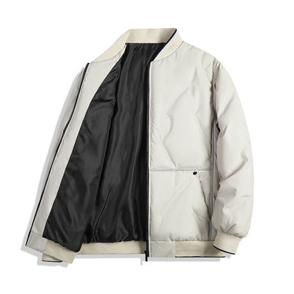 Men’s Quilted Jacket – Regular Fit – Insulated Padding – Ribbed Trim – Zip Front