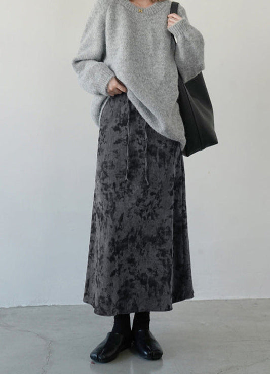 Women’s Maxi Skirt – Cotton – Relaxed Fit – Abstract Pattern – Casual Style