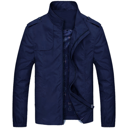 Men’s Lightweight Jacket – Regular Fit – Breathable Wind-Resistant – High Collar