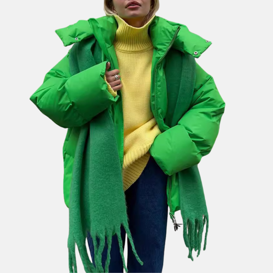 Bianca Oversized Quilted Puffer Jacket | Hooded Hip-Length Jacket