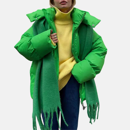 Bianca Oversized Quilted Puffer Jacket | Hooded Hip-Length Jacket