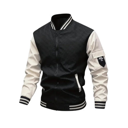 Men’s Bomber Jacket – Breathable Blend – Standard Fit – Ribbed Trim – Sleeve Pocket