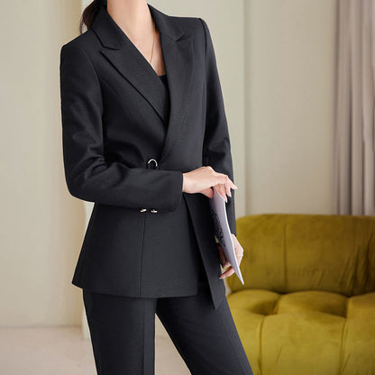 Women’s Blazer Set – Tailored Fit – Woven Luxury Fabric – Formal Single-Breasted Design
