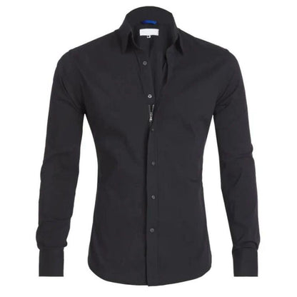 Men’s Zipper Shirt – Slim Fit – Wrinkle-Free – Breathable Blend – Smart Casual