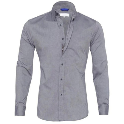 Men’s Zipper Shirt – Slim Fit – Wrinkle-Free – Breathable Blend – Smart Casual
