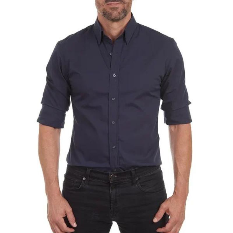 Men’s Zipper Shirt – Slim Fit – Wrinkle-Free – Breathable Blend – Smart Casual