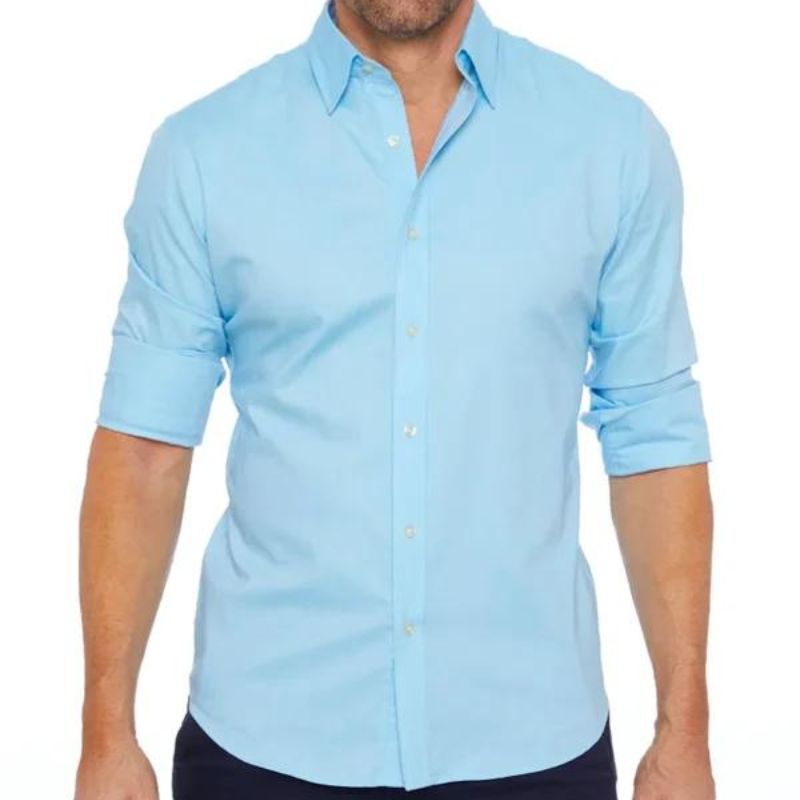 Men’s Zipper Shirt – Slim Fit – Wrinkle-Free – Breathable Blend – Smart Casual