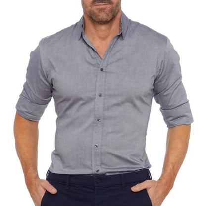 Men’s Zipper Shirt – Slim Fit – Wrinkle-Free – Breathable Blend – Smart Casual