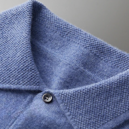 Men’s Polo Sweater – Merino Wool – Standard Fit – Ribbed Trim – Smart Casual