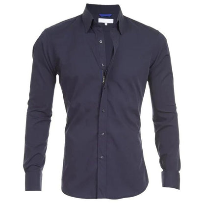 Men’s Zipper Shirt – Slim Fit – Wrinkle-Free – Breathable Blend – Smart Casual