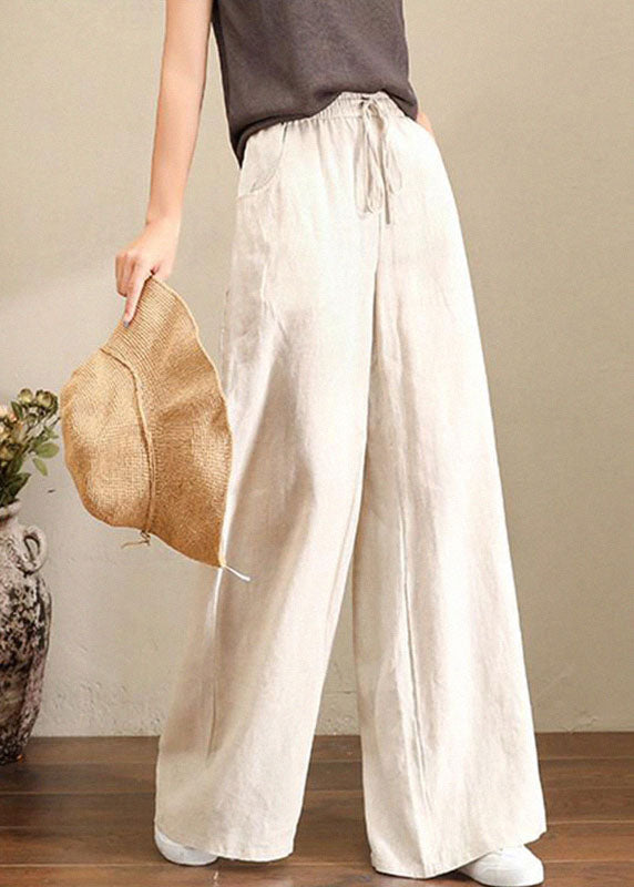 Women’s Straight Pants – Relaxed Fit – Elastic Waist – Breathable Blend – Full Length
