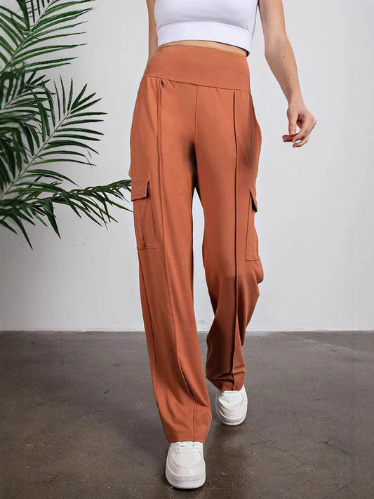 Women's Cargo Pants - Relaxed Fit - High Waisted