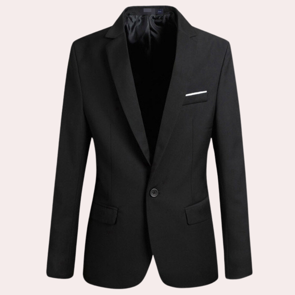 Men’s Blazer – Tailored Fit – Breathable Blend – Single Button – Classic Lapel