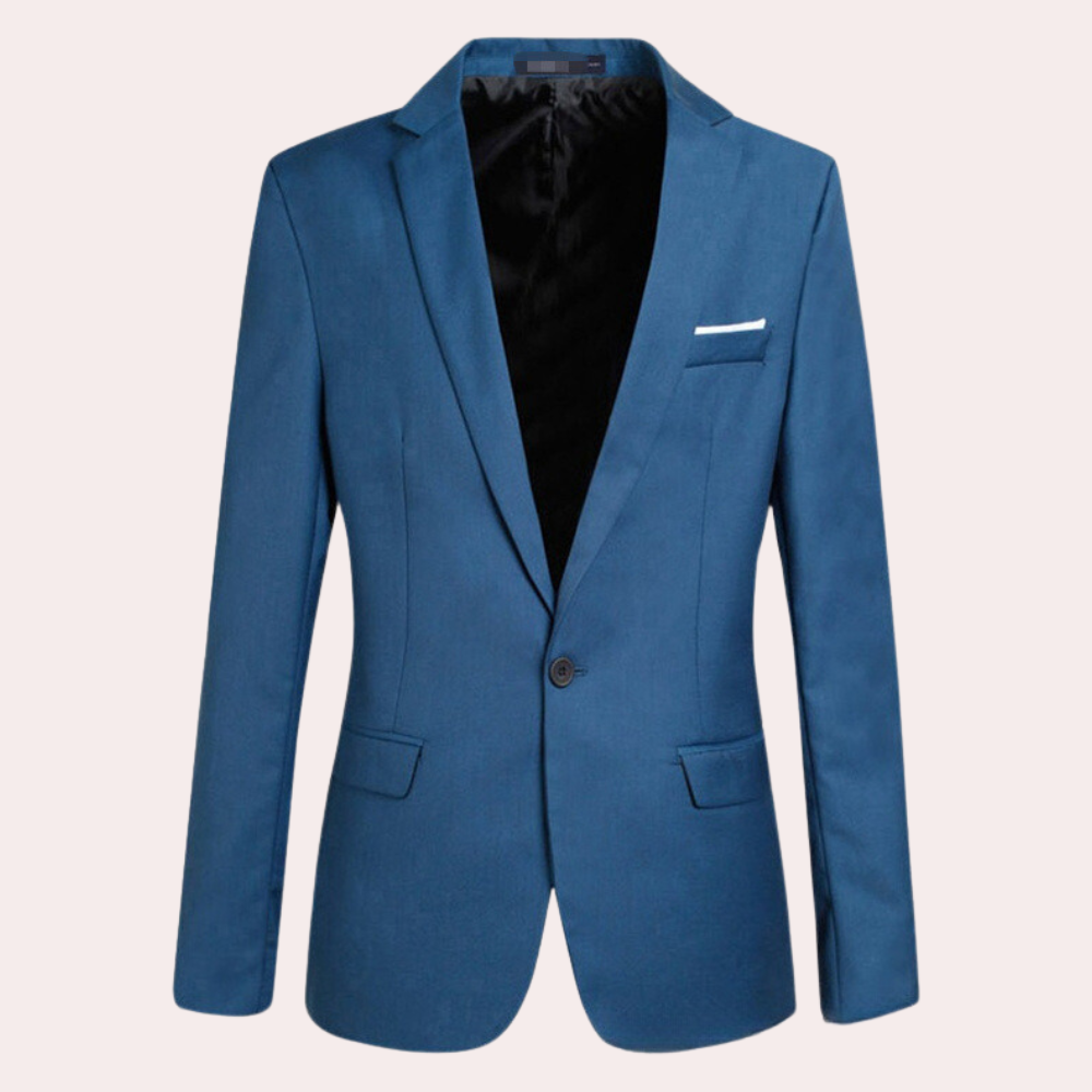Men’s Blazer – Tailored Fit – Breathable Blend – Single Button – Classic Lapel
