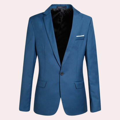 Men’s Blazer – Tailored Fit – Breathable Blend – Single Button – Classic Lapel