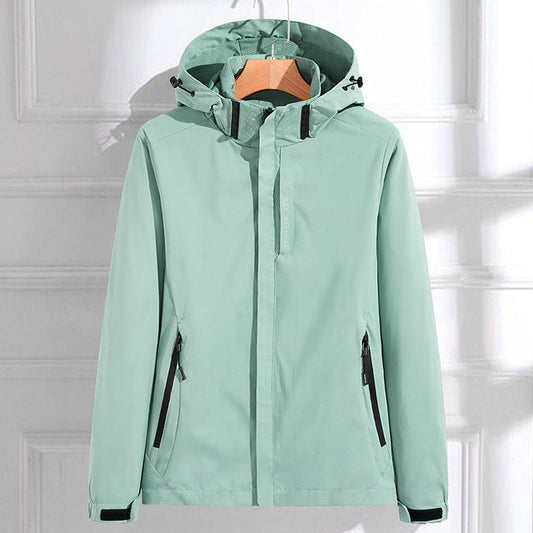 Women’s Rain Jacket – Water-Resistant – Hooded – Adjustable Cuffs – Hip Length Fit