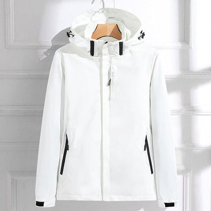 Women’s Rain Jacket – Water-Resistant – Hooded – Adjustable Cuffs – Hip Length Fit