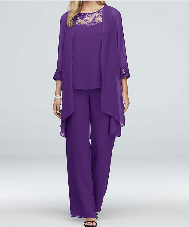 Women’s Three-Piece Set – Relaxed Fit – Wide-Leg Pants – Lace Detail – Lightweight