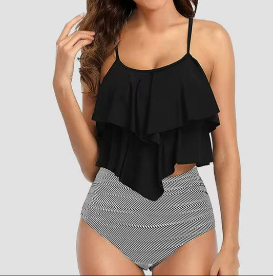 Women’s Tankini Set – Flowy Fit – Empire Waist – Breathable Blend – Scoop Neck