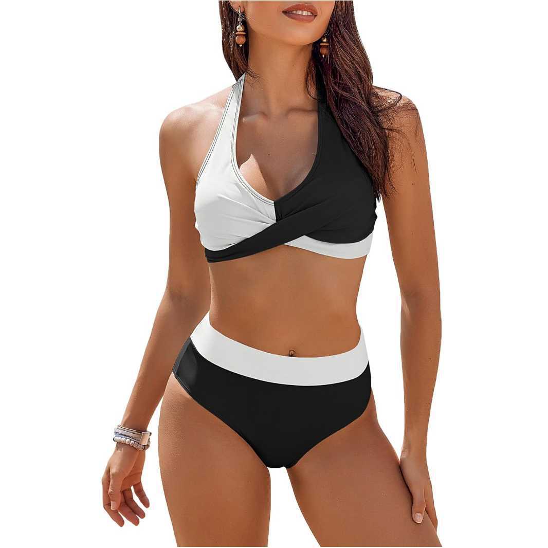 Women’s Bikini Set – Push-Up Halter Top – High-Waist Bottom – Seamless Breathable Fit