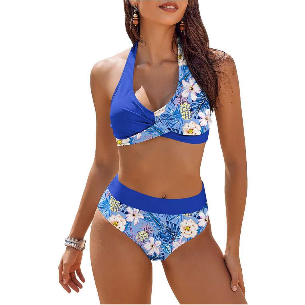 Women’s Bikini Set – Push-Up Halter Top – High-Waist Bottom – Seamless Breathable Fit