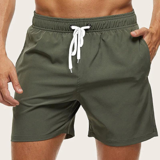 Men’s Swim Trunks – Quick-Dry Breathable Fabric – Regular Fit – Mid-Length Drawstring