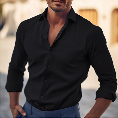 Men’s Slim Fit Shirt – Button Down – Long Sleeve – Cotton Feel – Smart Casual Wear