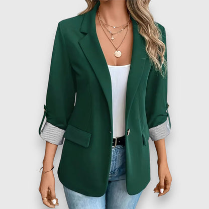 Lara Formal Single-Breasted Cotton Blazer