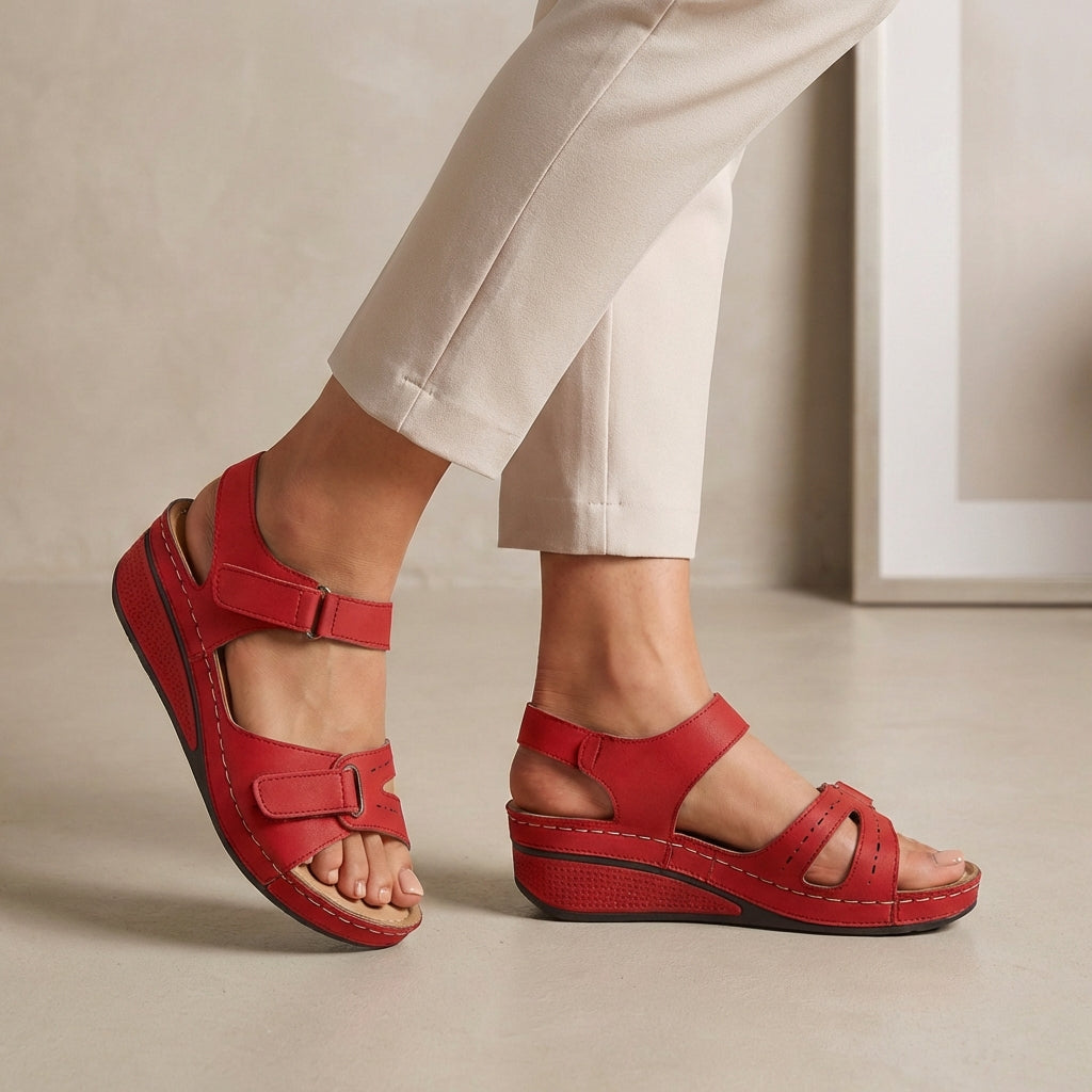 Giulia Orthopedic Wedge Heel Sandals | Comfort Fit Open Toe Sandals