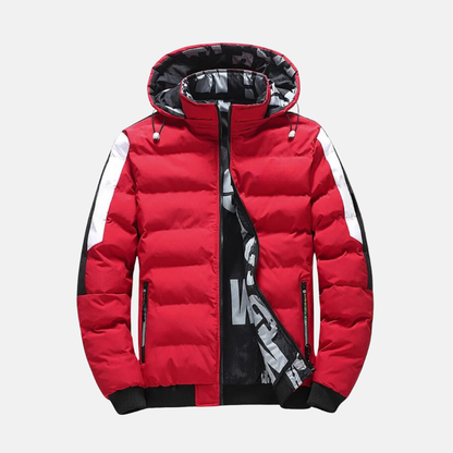 Oscar Quilted Hooded Puffer Jacket | Ribbed Cuffs And Hem Casual Puffer Jacket