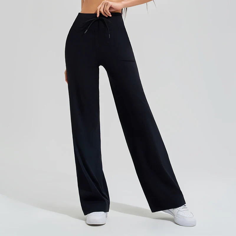 Isla High Rise Wide Leg Wide Leg Pants | Drawstring Waist Side Pockets Pants