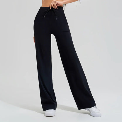 Isla High Rise Wide Leg Wide Leg Pants | Drawstring Waist Side Pockets Pants