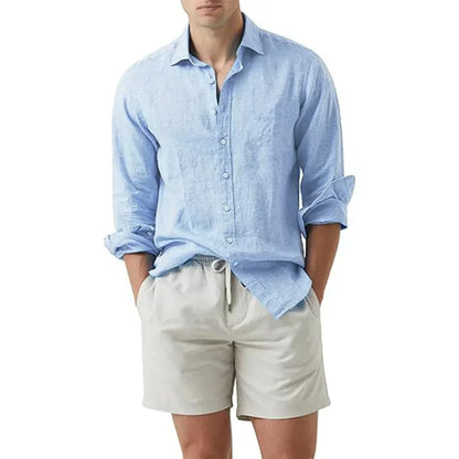 Men’s Button-Down Shirt – Relaxed Fit – Long Sleeve – Breathable Natural Fibers