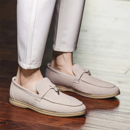 Men’s Loafers – Suede Slip-On – Slim Fit – Tassel Accent – Rubber Sole – Smart Casual