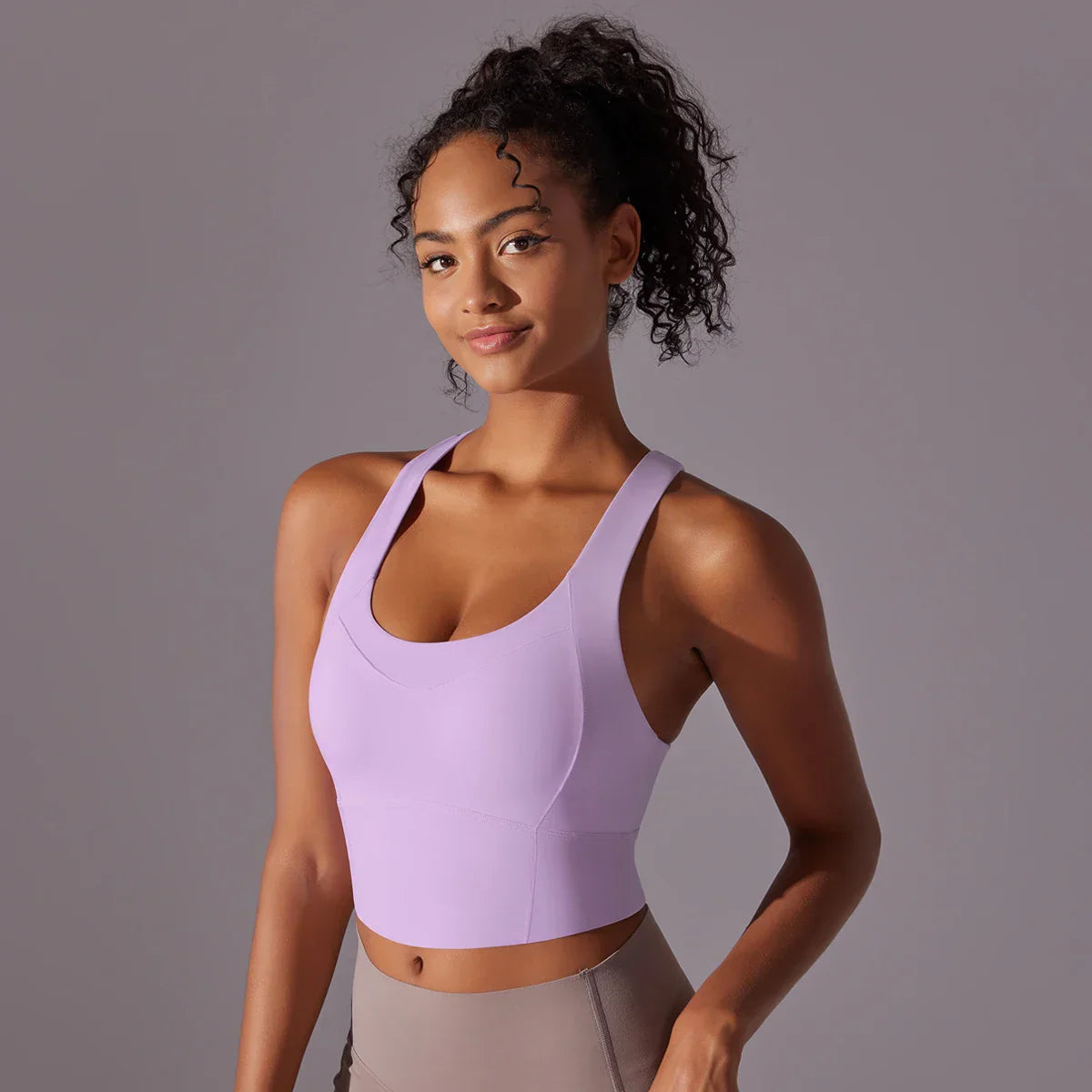 Women’s Sports Bra – Snug Fit – Racerback – Scoop Neck – Breathable Stretch Fabric