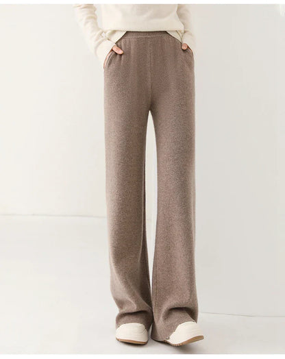 Women’s Sweatpants – Relaxed Fit – Wide Leg – Soft Knit – Elastic Waistband – Full Length
