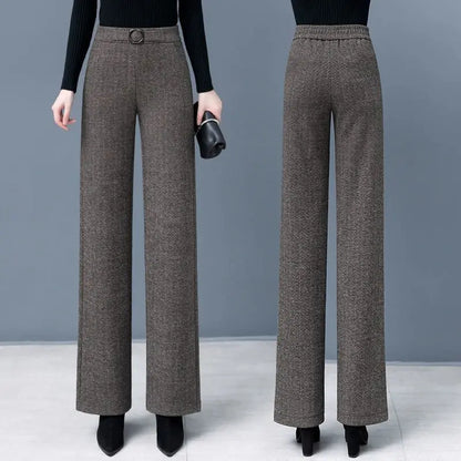 Sienna High-Waisted Wide-Leg Trousers | Buckle Detail Tailored Trousers