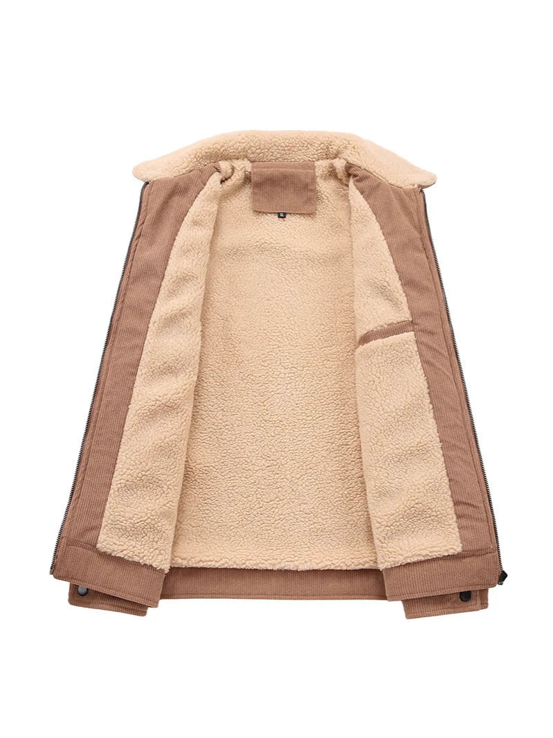 Oscar Ribbed Textured Collar Relaxed Fit Bomber Jacket | Collared Hip-Length Bomber Jacket