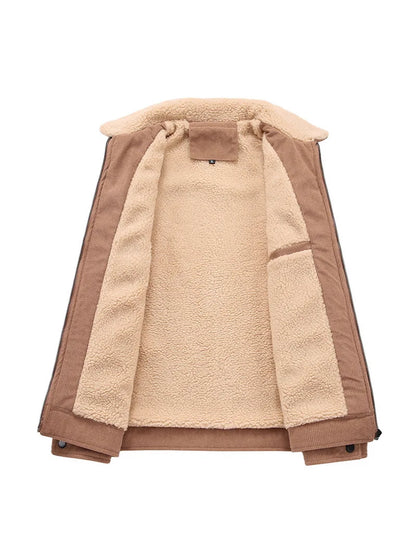 Oscar Ribbed Textured Collar Relaxed Fit Bomber Jacket | Collared Hip-Length Bomber Jacket