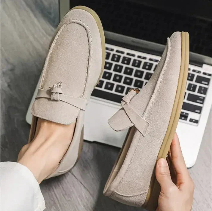 Men’s Loafers – Suede Slip-On – Slim Fit – Tassel Accent – Rubber Sole – Smart Casual