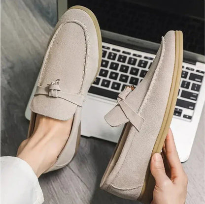 Men’s Loafers – Suede Slip-On – Slim Fit – Tassel Accent – Rubber Sole – Smart Casual