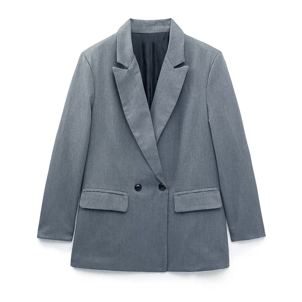 Women’s Blazer – Tailored Fit – Double-Breasted – Structured Silhouette – Notched Lapels