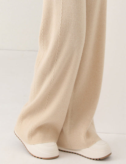Isla Wide Leg Lounge Pants | Ribbed Drawstring Lounge Pants